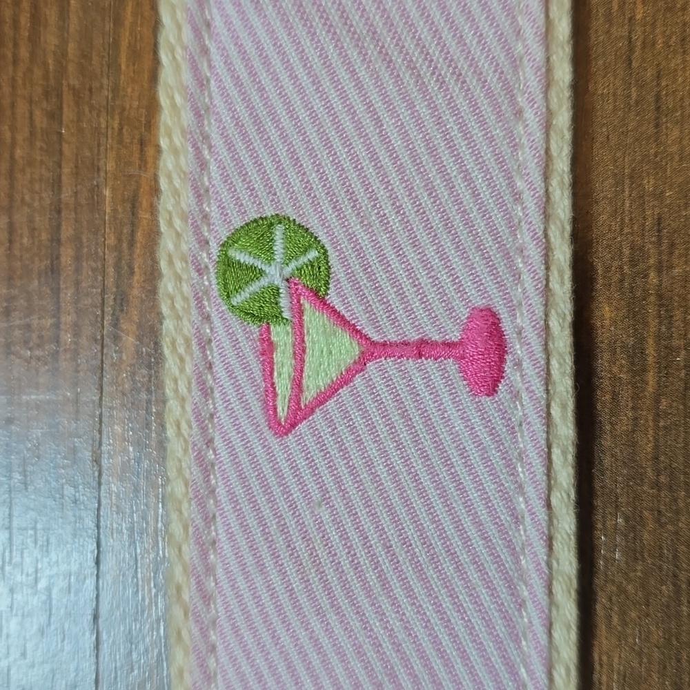 J. Crew Pink Martini Cocktail Embroidered D-Ring Belt - Picture 4 of 10